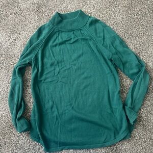 Kim Rogers Cotton Women’s Mock Neck Emerald Green Sweater